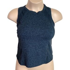 Large Dark Grey Athletic Fit Tank Cropped Members Mark Activewear Athleisure
